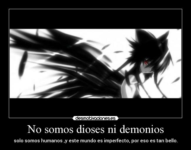 No somos dioses ni demonios -