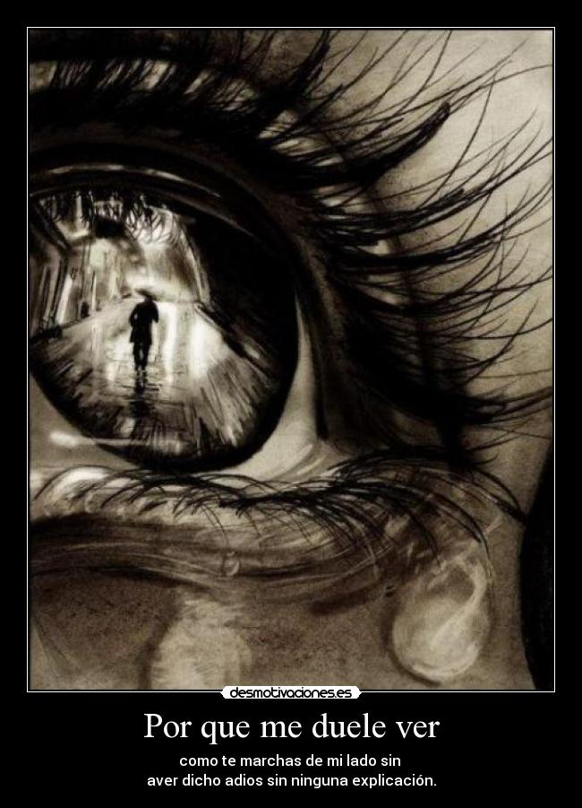 Por que me duele ver - como te marchas de mi lado sin
aver dicho adios sin ninguna explicación.