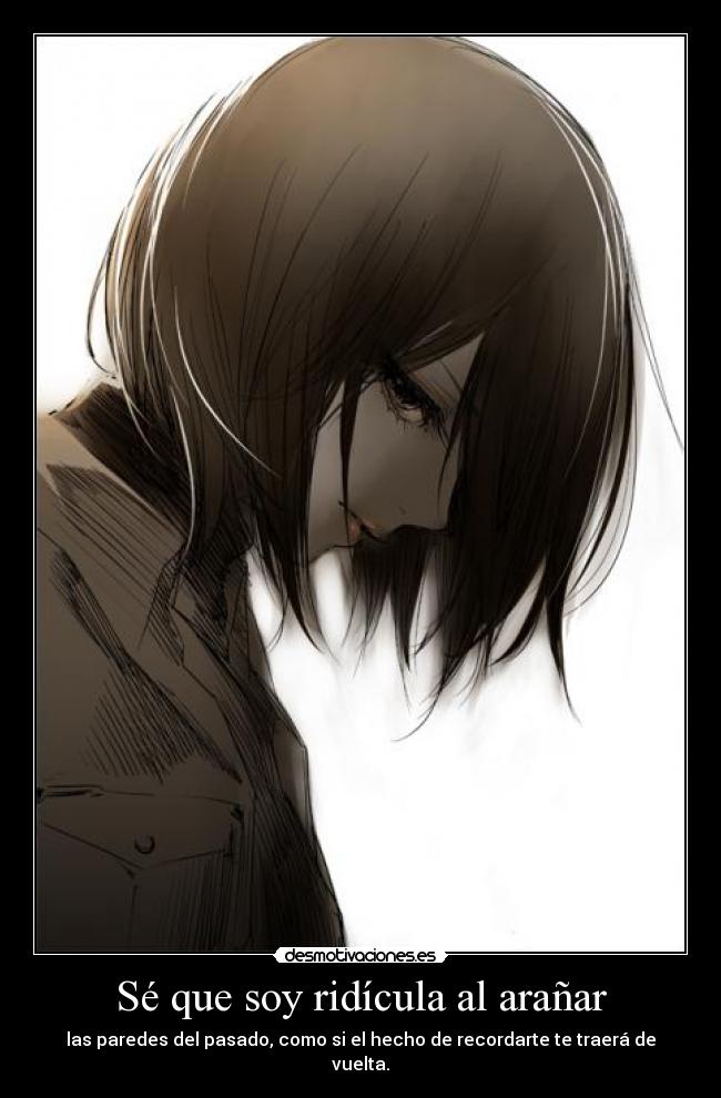 Sé que soy ridícula al arañar - las paredes del pasado, como si el hecho de recordarte te traerá de vuelta.