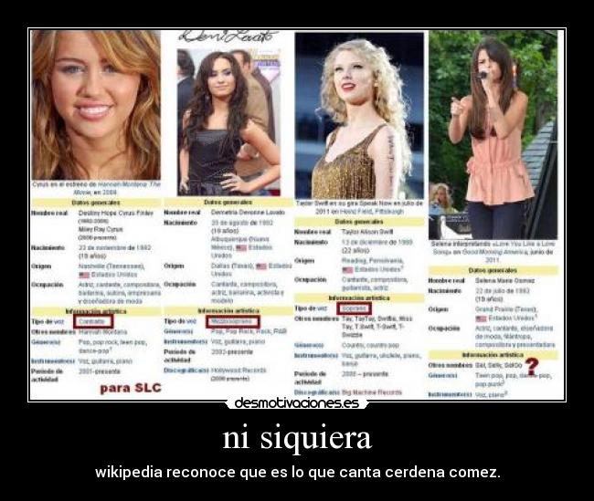 ni siquiera - wikipedia reconoce que es lo que canta cerdena comez.