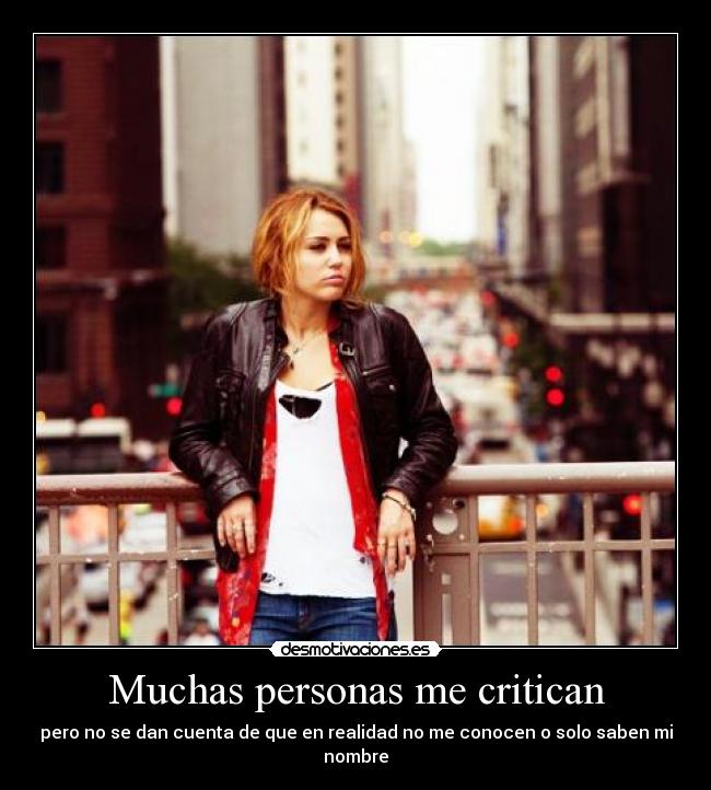 Muchas personas me critican - 