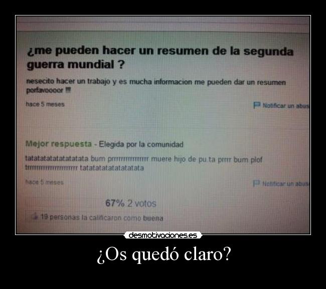 ¿Os quedó claro? - 