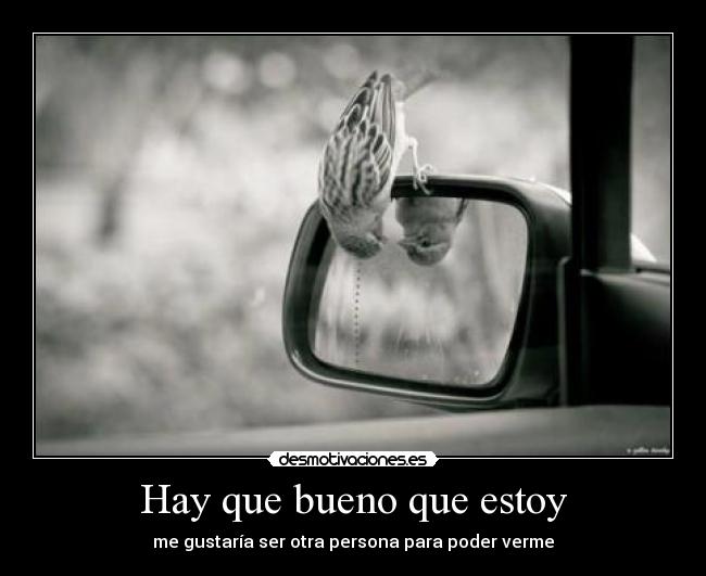 Hay que bueno que estoy - me gustaría ser otra persona para poder verme