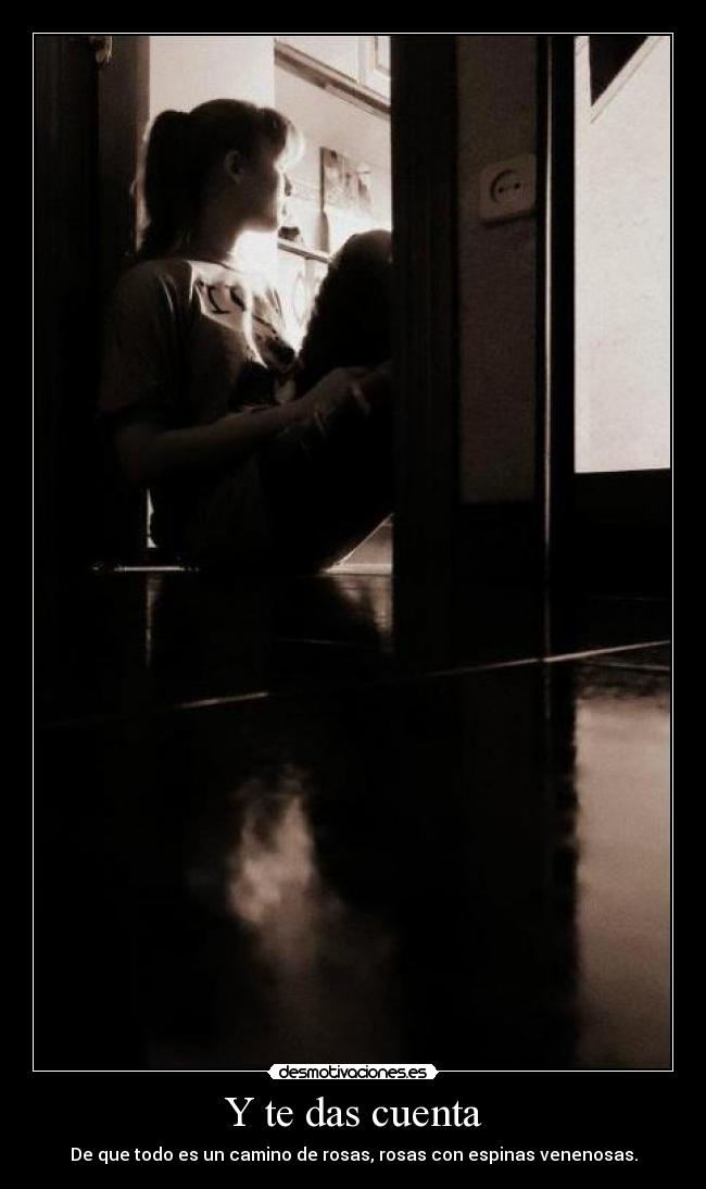 Y te das cuenta - De que todo es un camino de rosas, rosas con espinas venenosas.