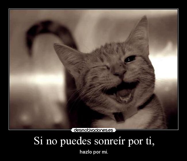 Si no puedes sonreír por ti, - hazlo por mi.