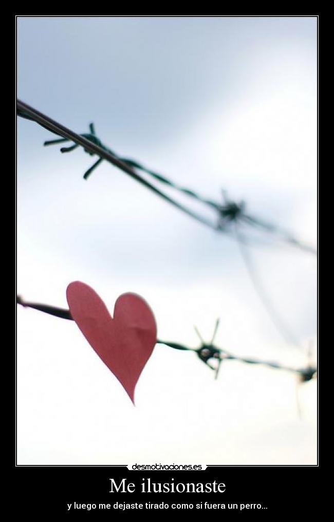 Me ilusionaste - y luego me dejaste tirado como si fuera un perro...