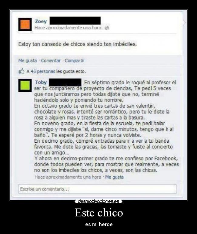 carteles chico chica facebook heroe desmotivaciones
