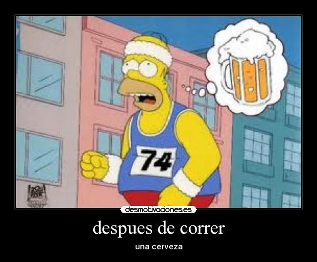 despues de correr - una cerveza