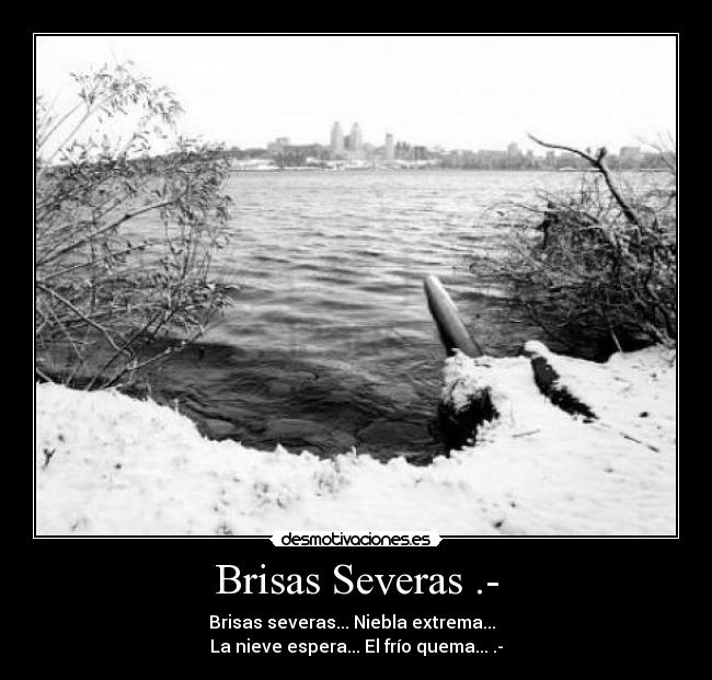 Brisas Severas .- - Brisas severas... Niebla extrema...
La nieve espera... El frío quema... .-