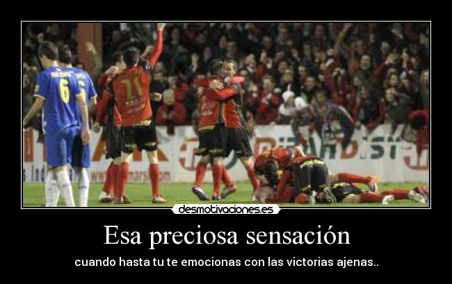 Esa preciosa sensación - cuando hasta tu te emocionas con las victorias ajenas..