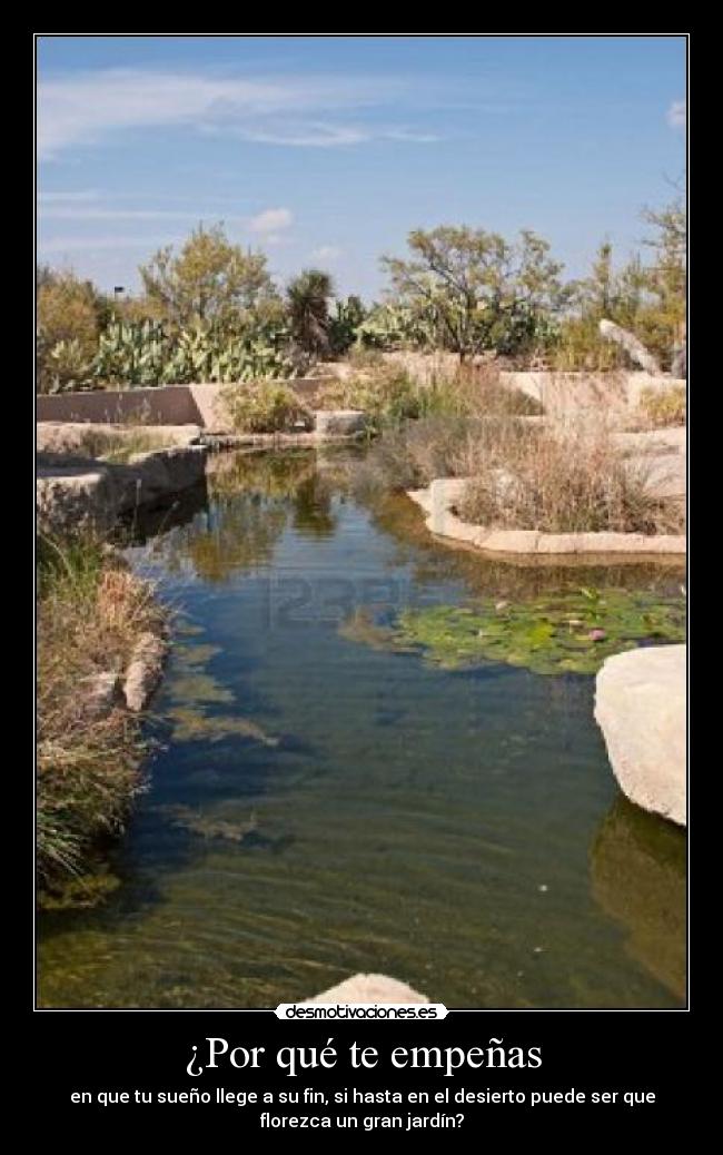 ¿Por qué te empeñas - en que tu sueño llege a su fin, si hasta en el desierto puede ser que
florezca un gran jardín?