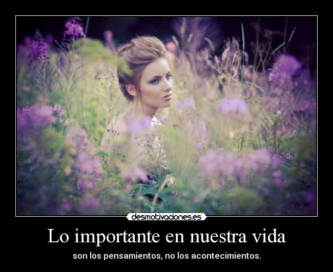 Lo importante en nuestra vida - son los pensamientos, no los acontecimientos.