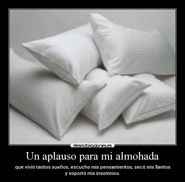 Un aplauso para mi almohada -