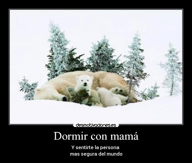 Dormir con mamá - Y sentirte la persona
mas segura del mundo