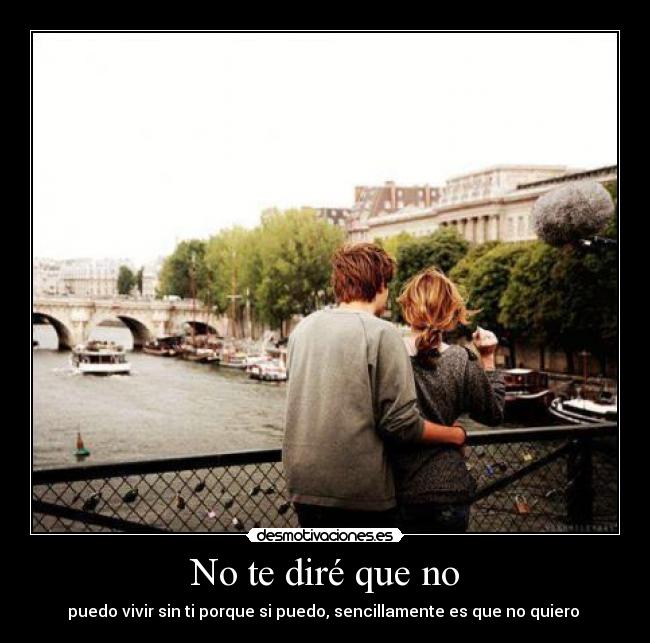 No te diré que no - puedo vivir sin ti porque si puedo, sencillamente es que no quiero ♥