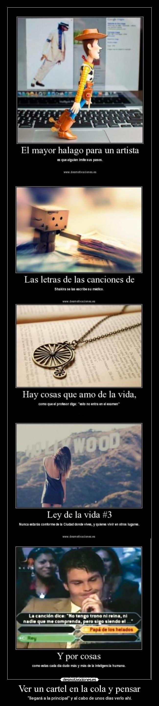 Ver un cartel en la cola y pensar - 