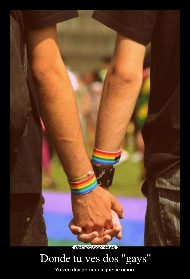Donde tu ves dos gays - Yo veo dos personas que se aman.