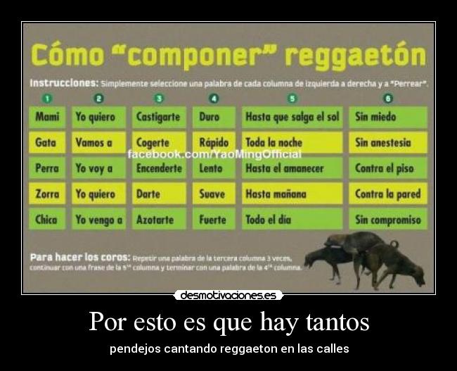 Por esto es que hay tantos - pendejos cantando reggaeton en las calles