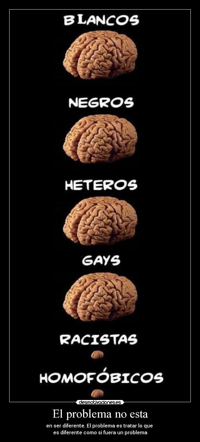 El problema no esta - en ser diferente. El problema es tratar lo que 
es diferente como si fuera un problema