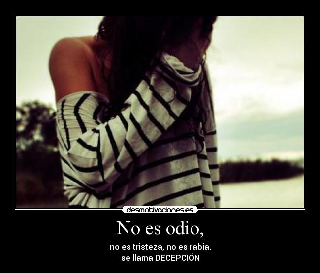No es odio, - no es tristeza, no es rabia.
se llama DECEPCIÓN