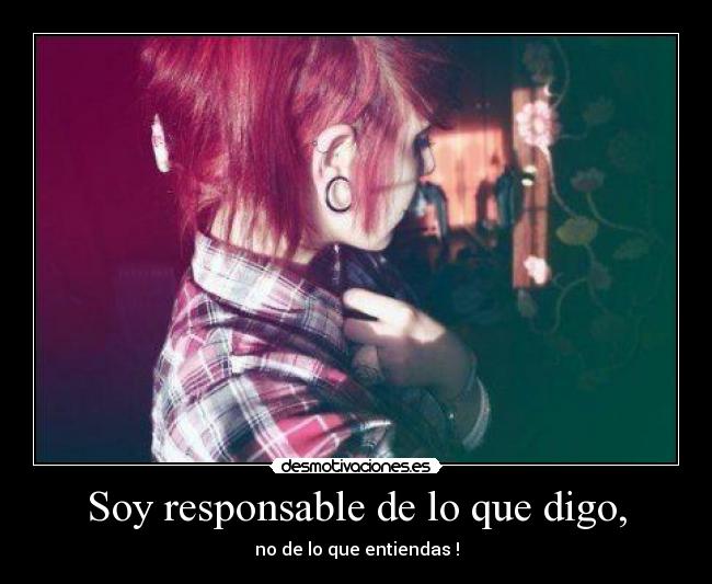 Soy responsable de lo que digo, - no de lo que entiendas !