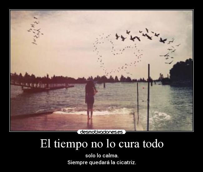 El tiempo no lo cura todo - solo lo calma.
Siempre quedará la cicatriz.