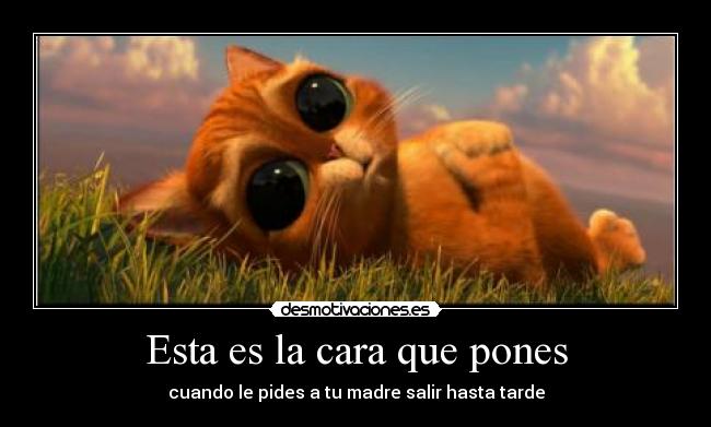 Esta es la cara que pones - cuando le pides a tu madre salir hasta tarde