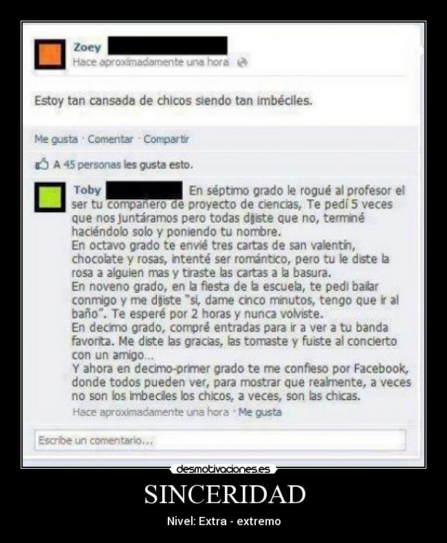 SINCERIDAD - 