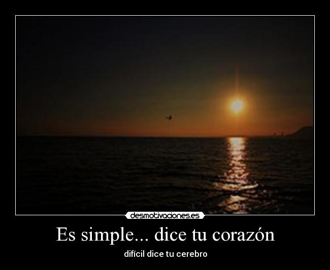 Es simple... dice tu corazón -