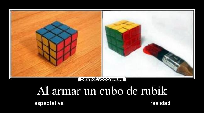 Al armar un cubo de rubik -