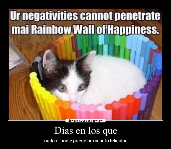 Días en los que - nada ni nadie puede arruinar tu felicidad