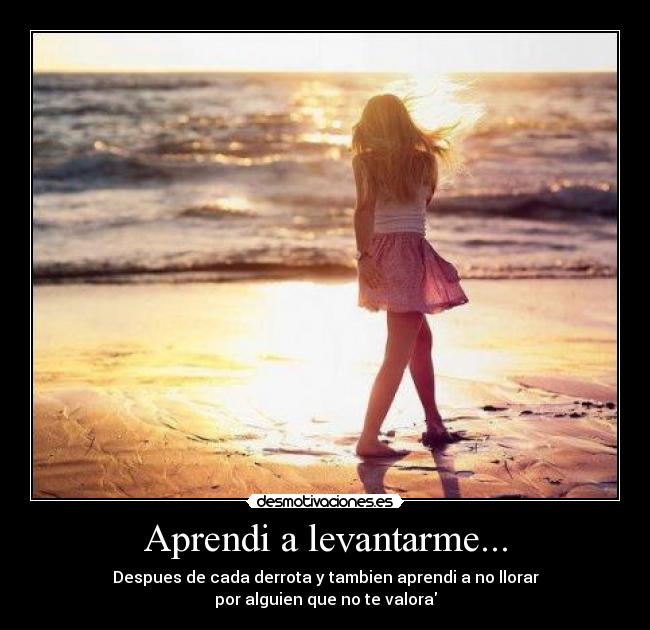 Aprendi a levantarme... - Despues de cada derrota y tambien aprendi a no llorar
por alguien que no te valora