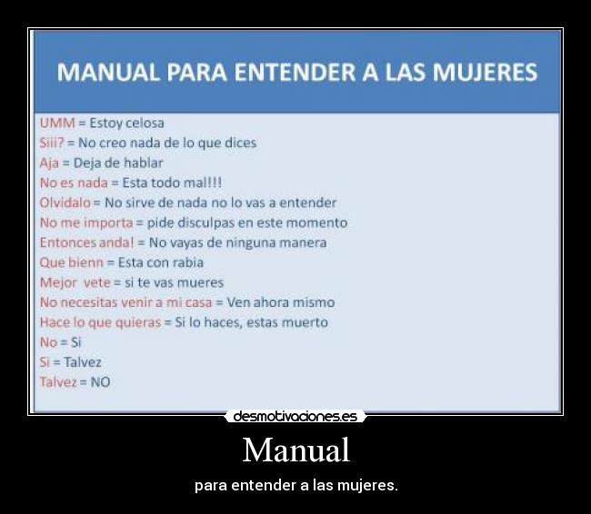 Manual - para entender a las mujeres.