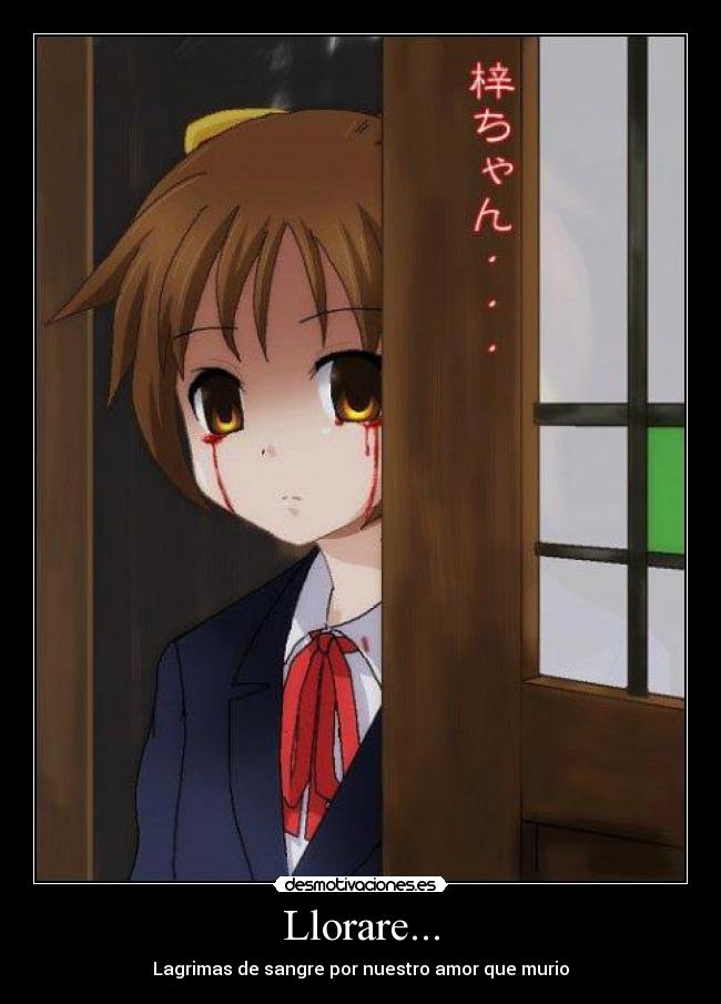 Llorare... - Lagrimas de sangre por nuestro amor que murio