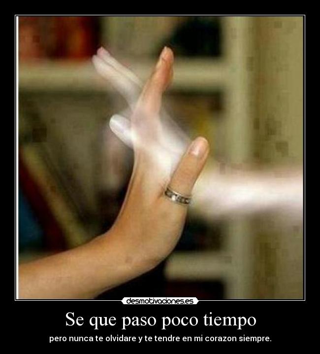 Se que paso poco tiempo - pero nunca te olvidare y te tendre en mi corazon siempre.