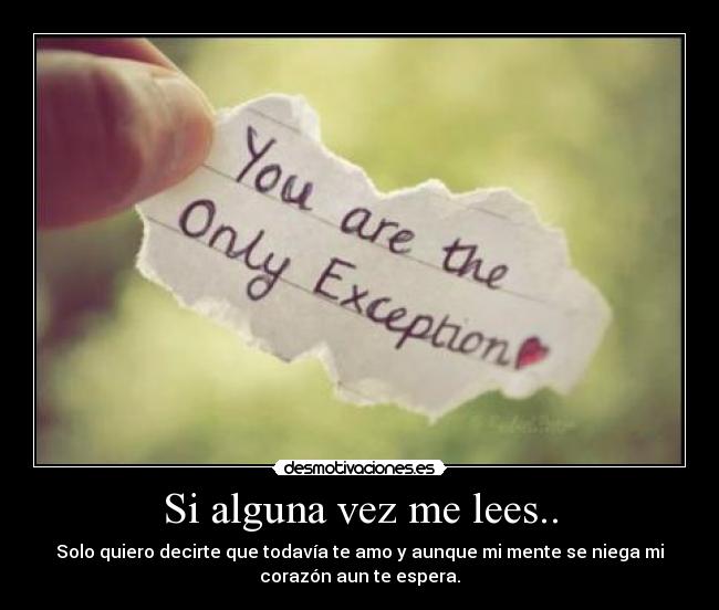 Si alguna vez me lees.. -