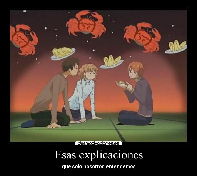 Esas explicaciones - que solo nosotros entendemos