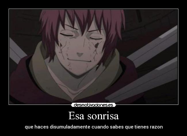 Esa sonrisa - que haces disumuladamente cuando sabes que tienes razon