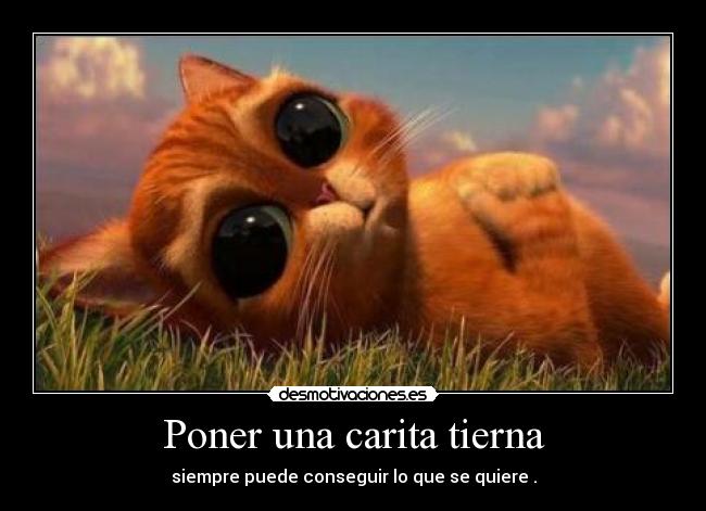 Poner una carita tierna -