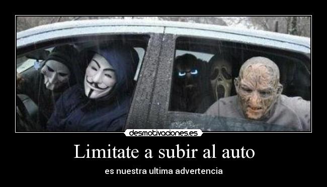 Limitate a subir al auto - 