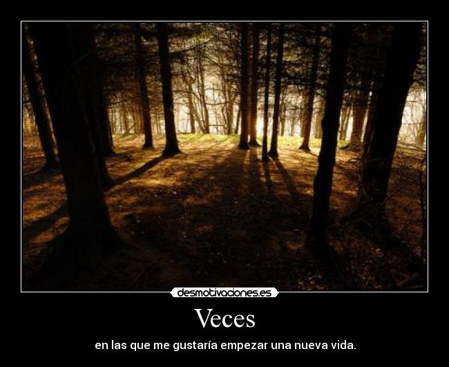 Veces - en las que me gustaría empezar una nueva vida.