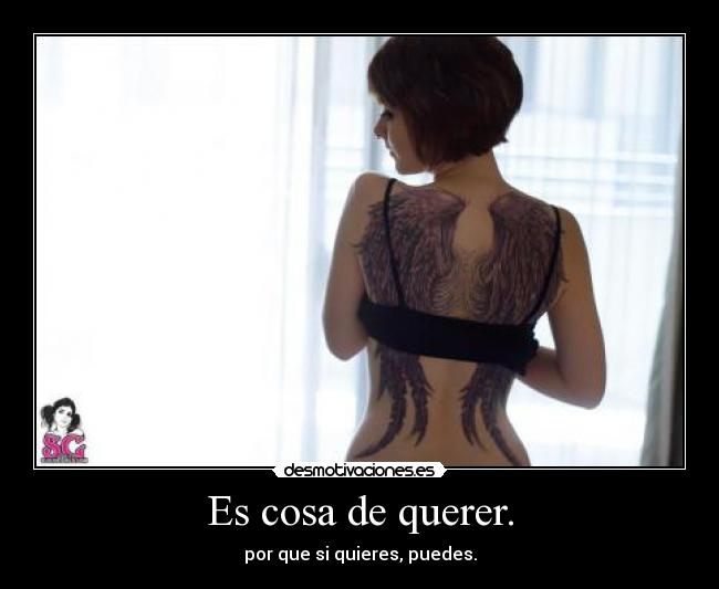 Es cosa de querer. - por que si quieres, puedes.