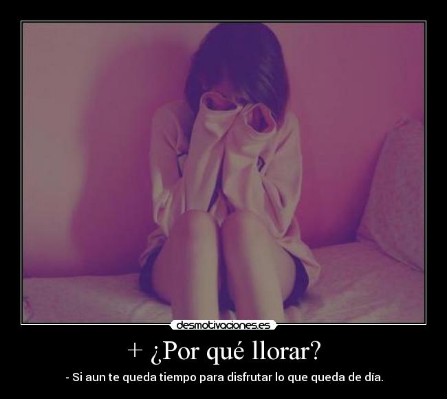 + ¿Por qué llorar? - - Si aun te queda tiempo para disfrutar lo que queda de día.