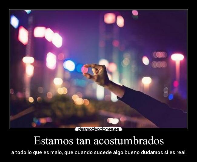 Estamos tan acostumbrados -