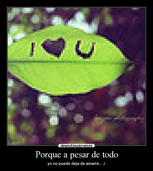 Porque a pesar de todo - yo no puedo deja de amarte... :/