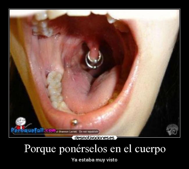 Porque ponérselos en el cuerpo - Ya estaba muy visto