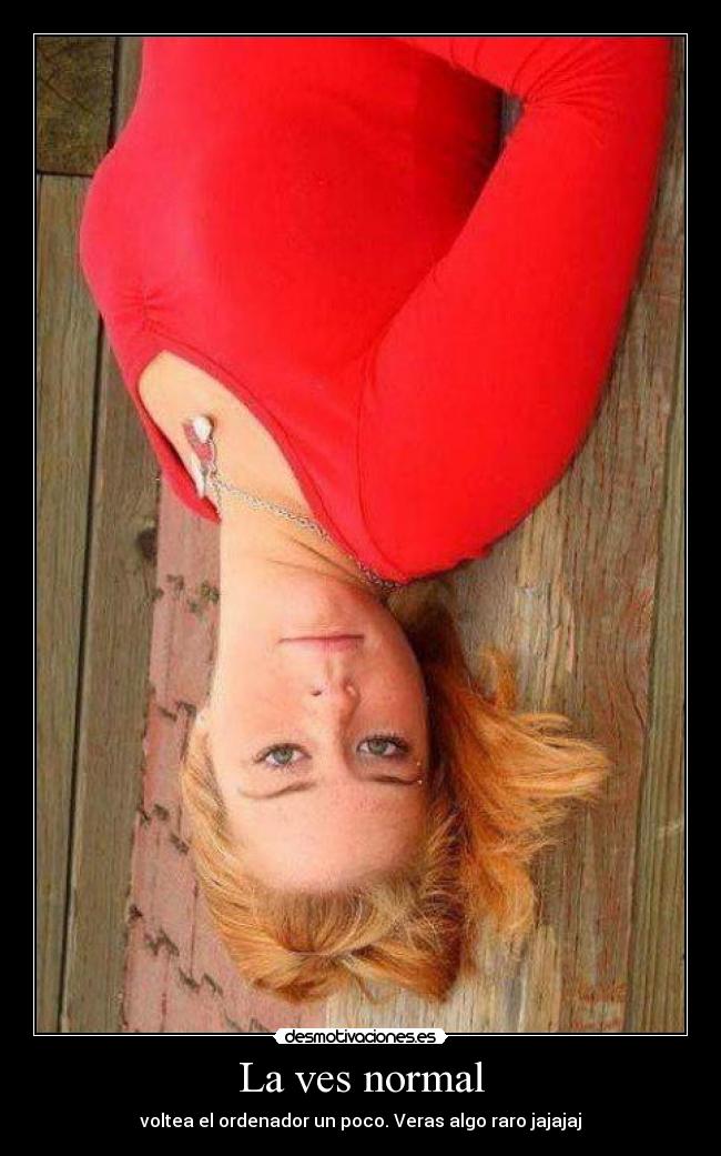 La ves normal - voltea el ordenador un poco. Veras algo raro jajajaj