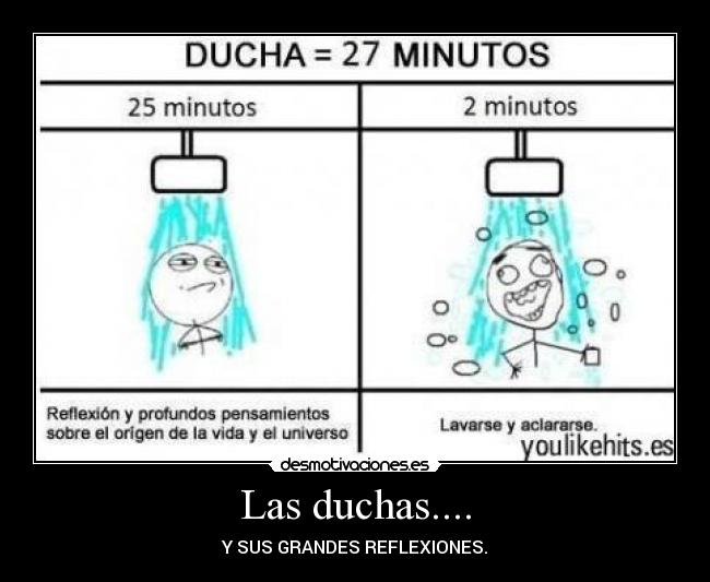 Las duchas.... - Y SUS GRANDES REFLEXIONES.