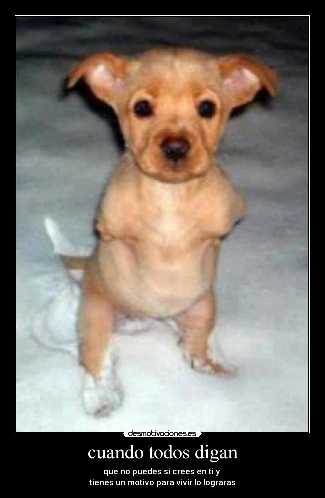 cuando todos digan - que no puedes si crees en ti y
tienes un motivo para vivir lo lograras
