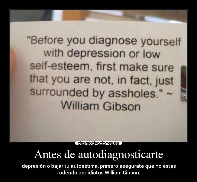 Antes de autodiagnosticarte -